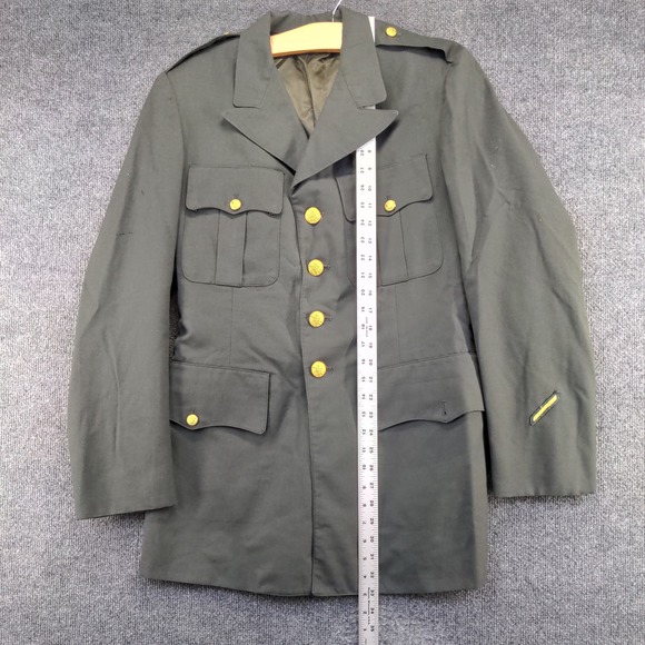 U.S. Army Men's Serge Green Coat Class 3 Type III Size 39L Dress Jacket Military - Picture 14 of 16